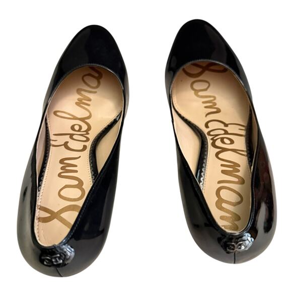 Sam Edelman Black Elise Patent Leather Heels Pumps Size 8.5 - Picture 4 of 8